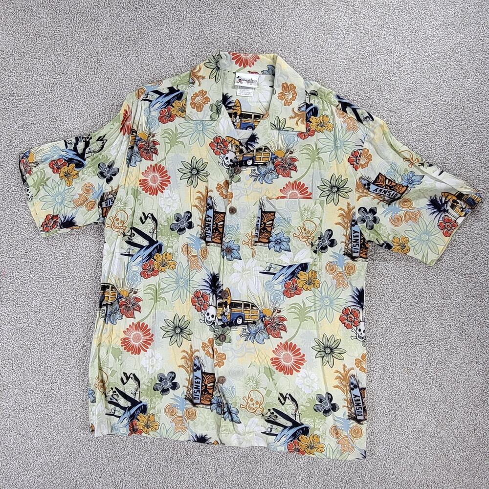 Walt Disney World Resort Mickey Mouse Hawaiian Shirt Mens S Woody Surf Beach
